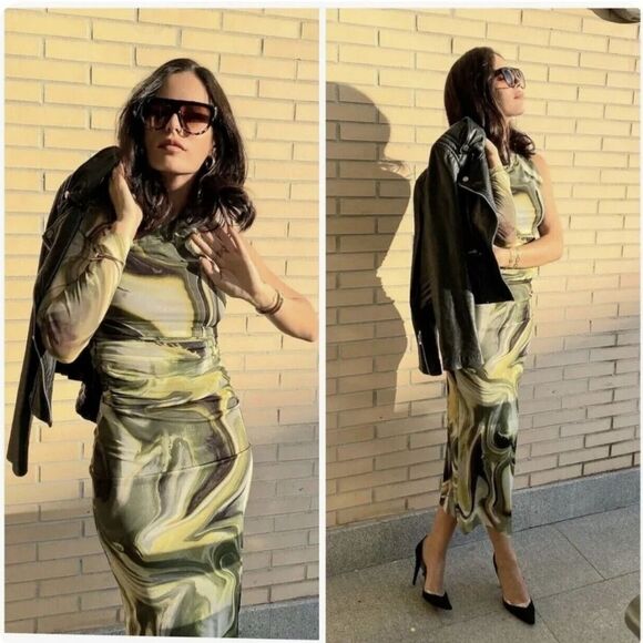 NWT ZARA GreenβTulle Skirt Bloggers Fav - Picture 8 of 11